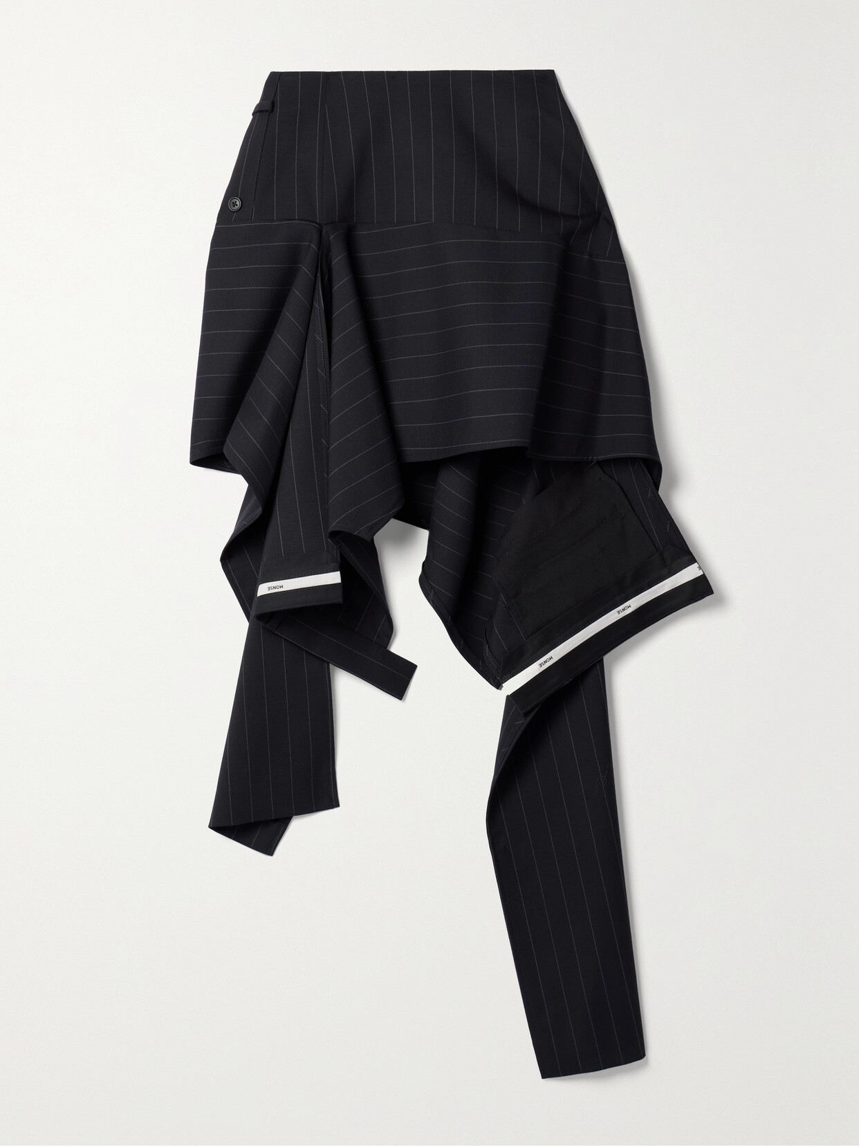 Monse Asymmetric Pinstriped Wool-blend Twill Mini Skirt - Blue