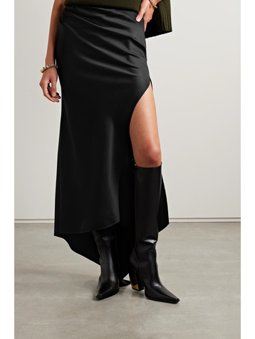 Monse Asymmetric draped satin maxi skirt