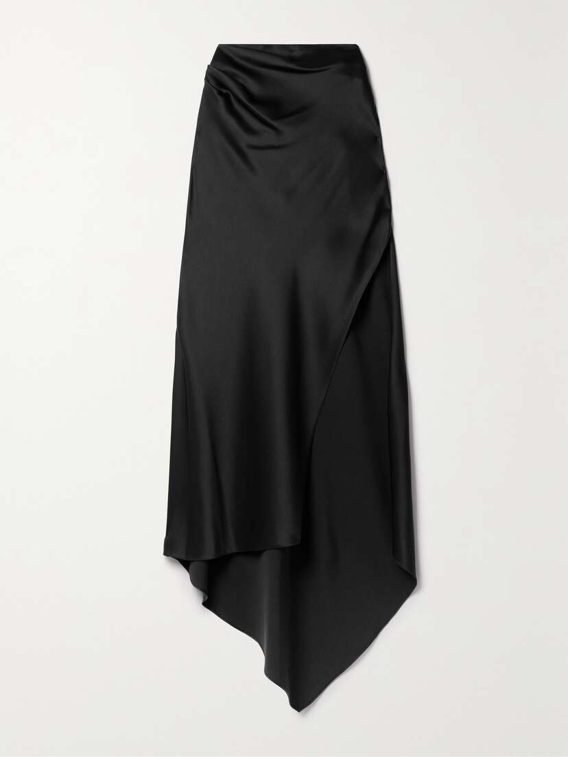Monse Asymmetric Draped Satin Maxi Skirt