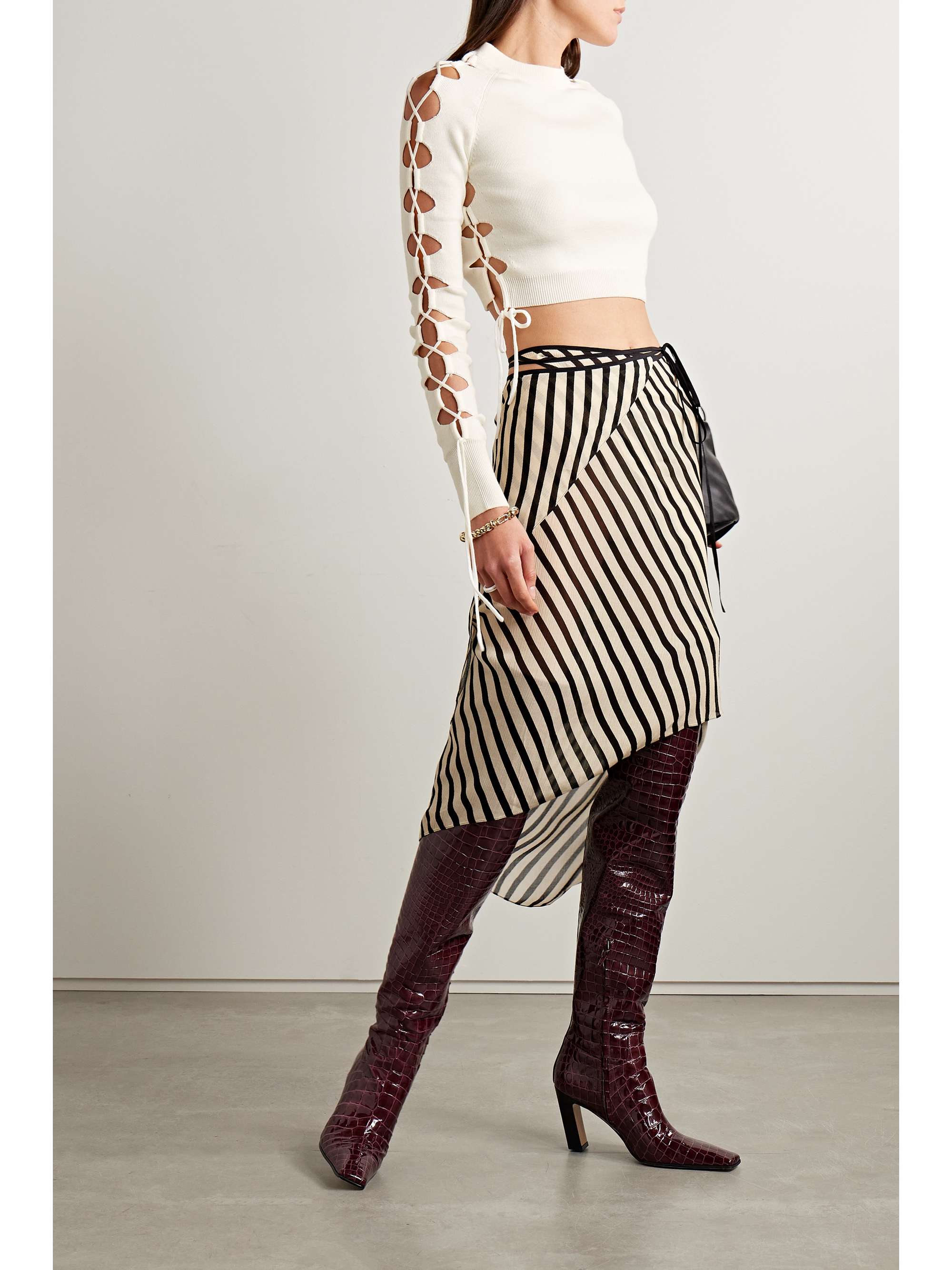 Lace up crop clearance sweater