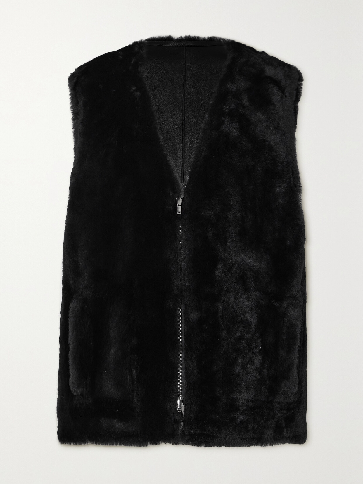 Joseph - Aberavon Reversible Shearling Vest - Black