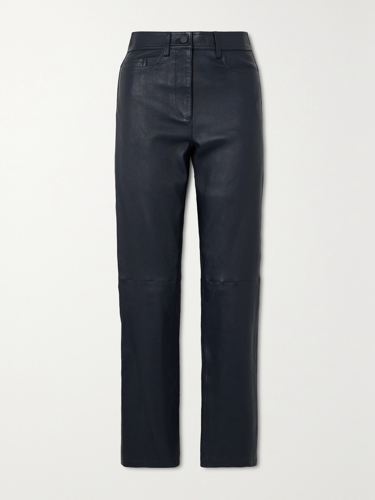 Joseph Teddy Leather Straight-leg Pants - Blue