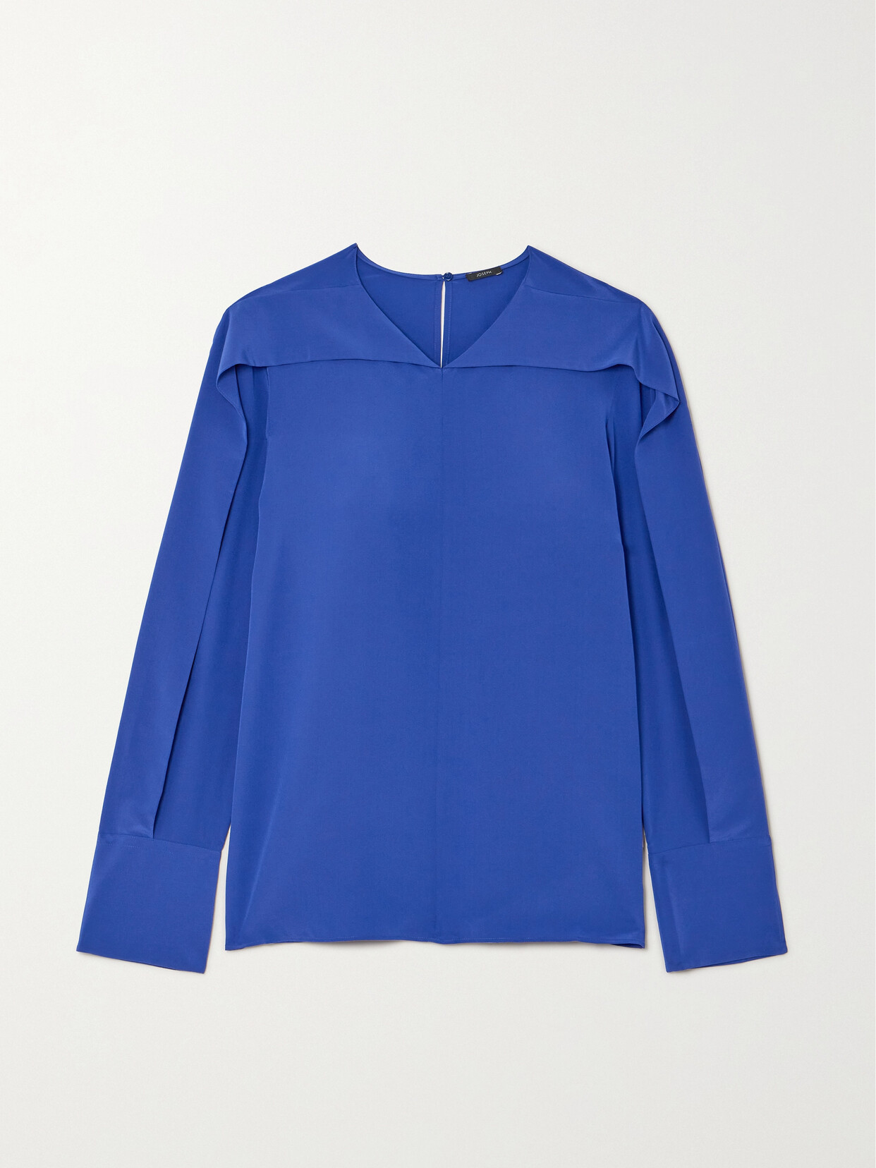 Joseph - Wigmore Cape-effect Silk Crepe De Chine Blouse - Blue