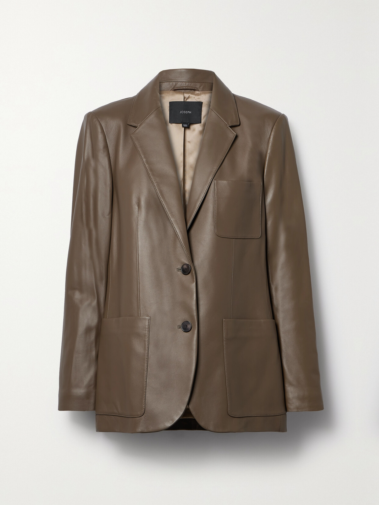 Joseph - Jacques Leather Blazer - Brown