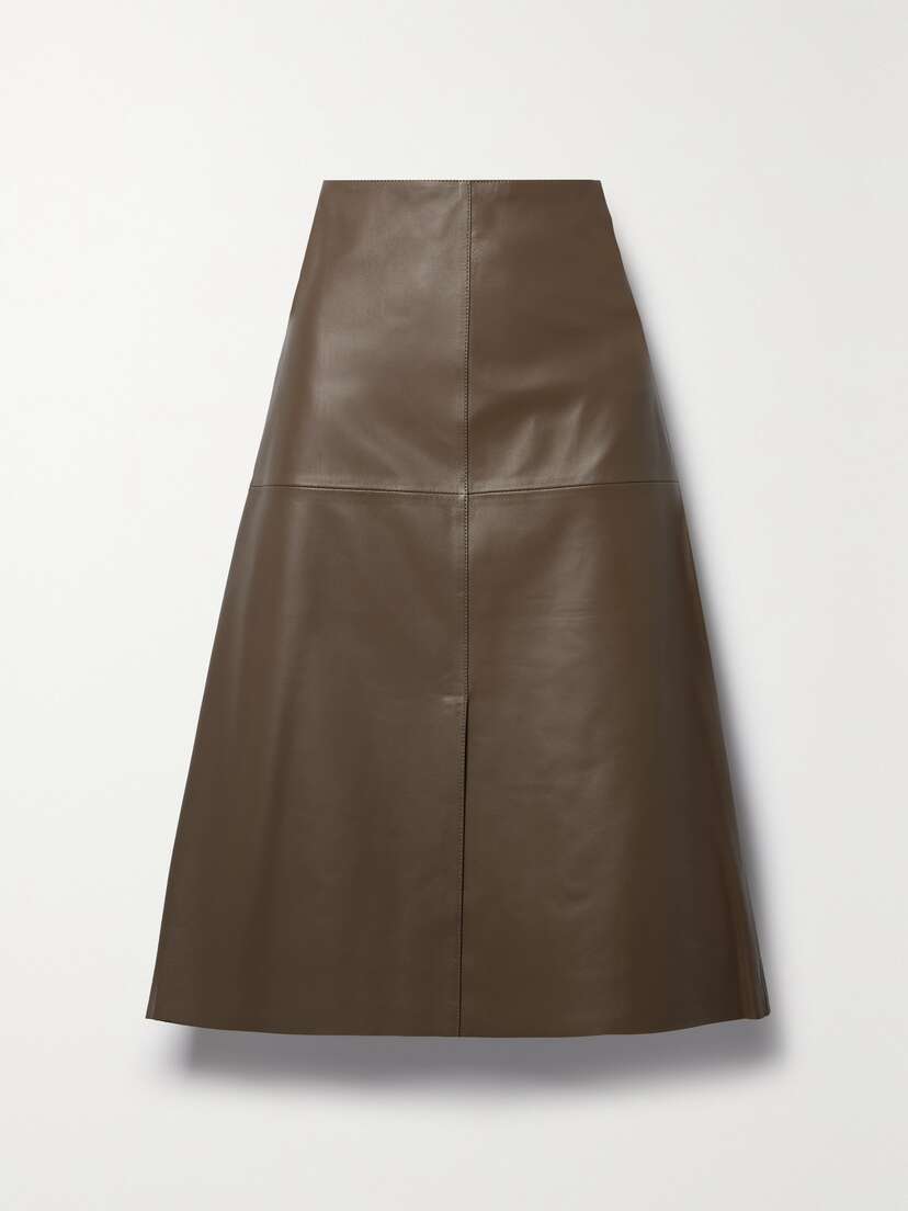 Joseph Sidena Paneled Leather Midi Skirt