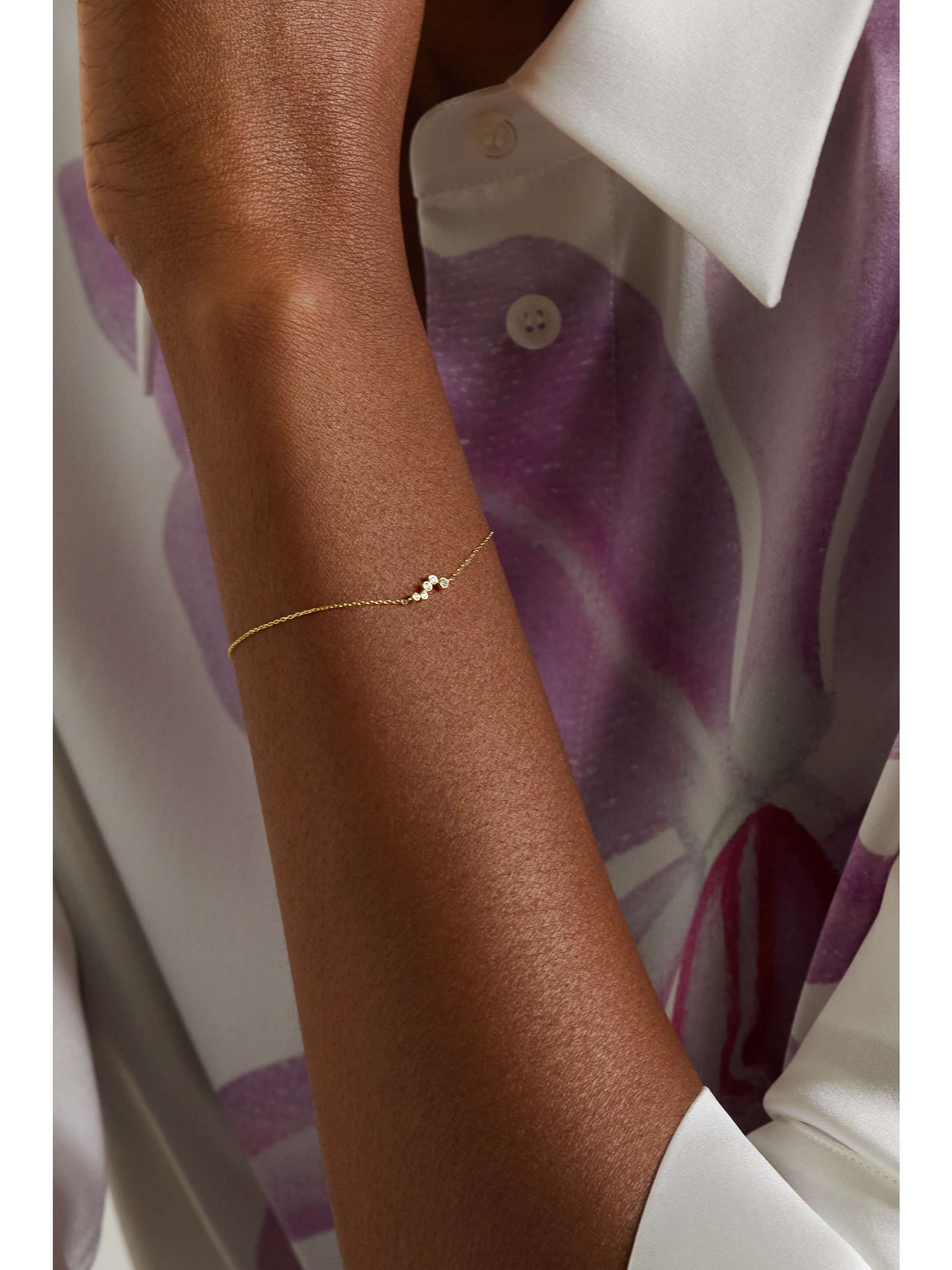 STONE AND STRAND Bubbly 14karat gold diamond bracelet NETAPORTER