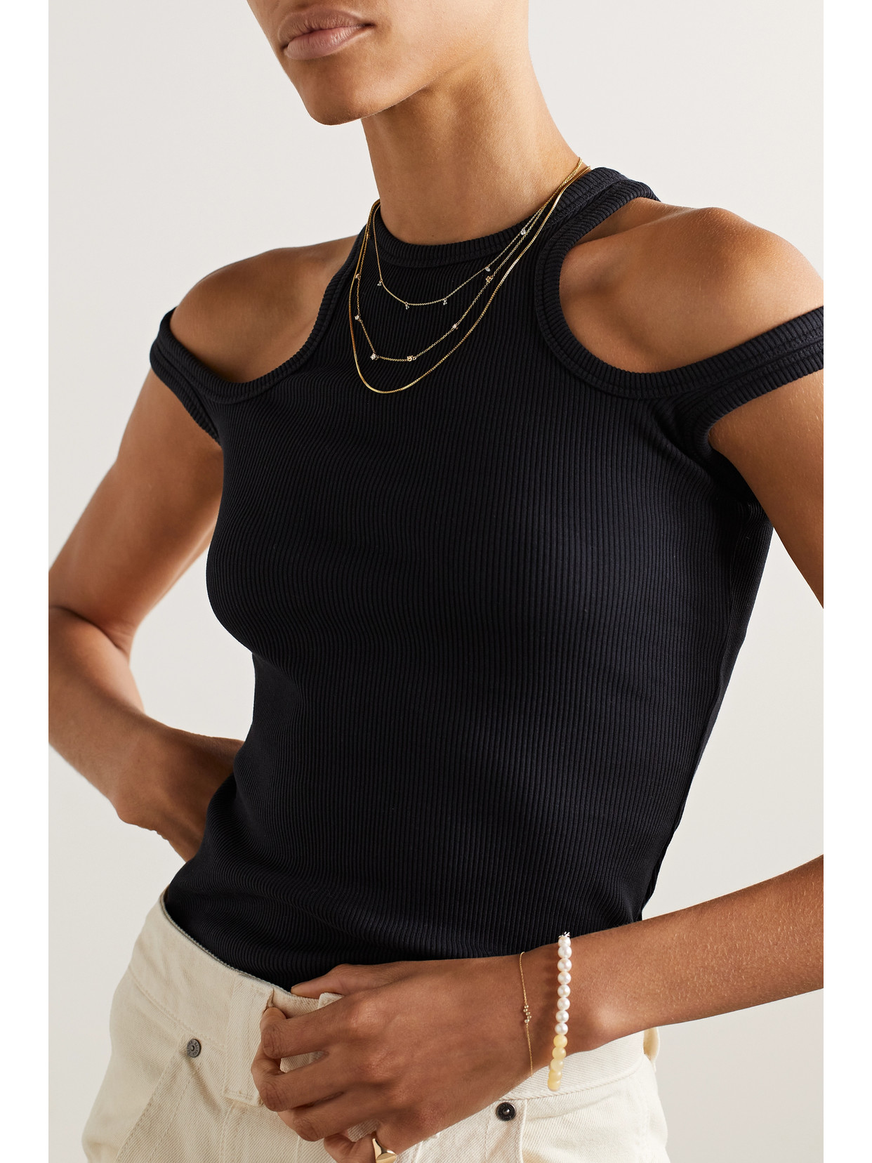 STONE AND STRAND 14-KARAT GOLD DIAMOND NECKLACE