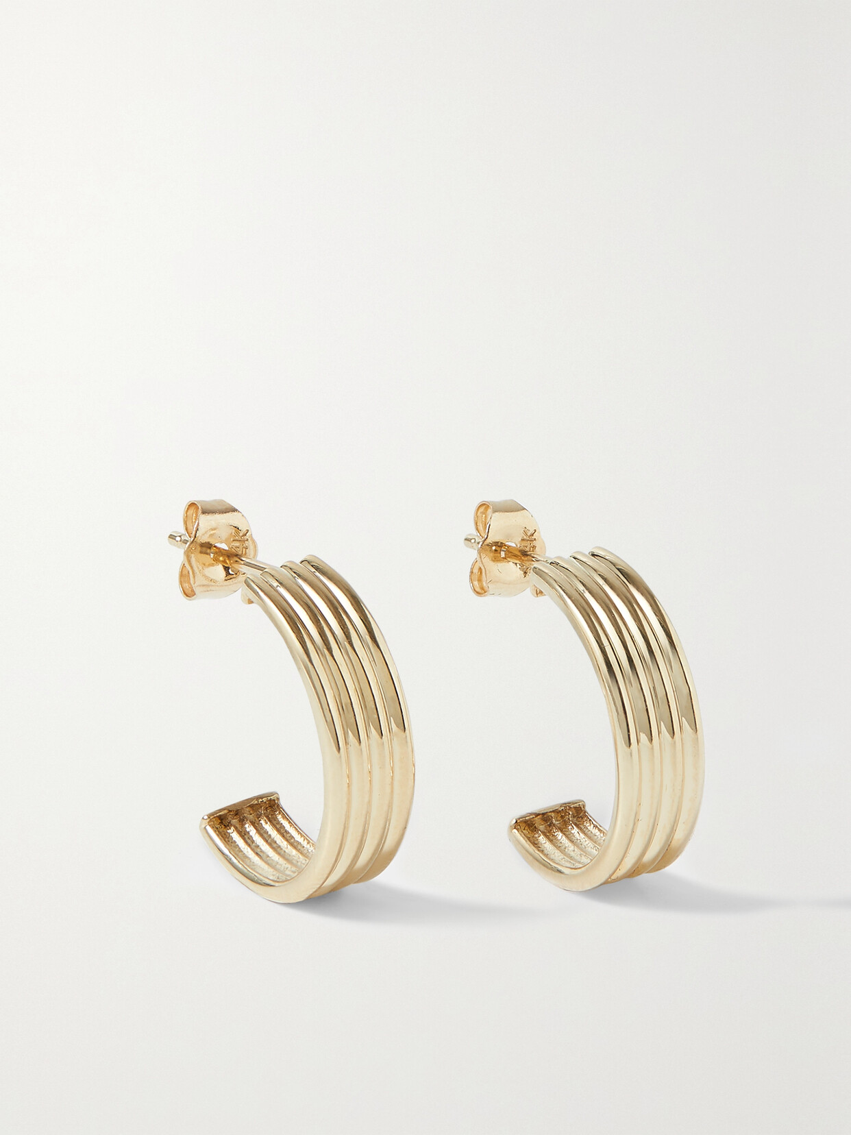 Stone And Strand Layer Cake 14-karat Gold Hoop Earrings