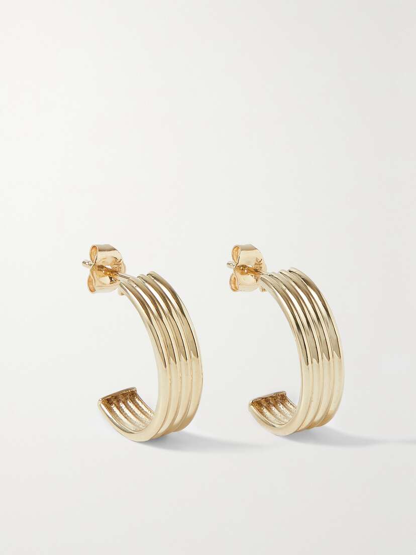 STONE AND STRAND Layer Cake 14-karat Gold Hoop Earrings