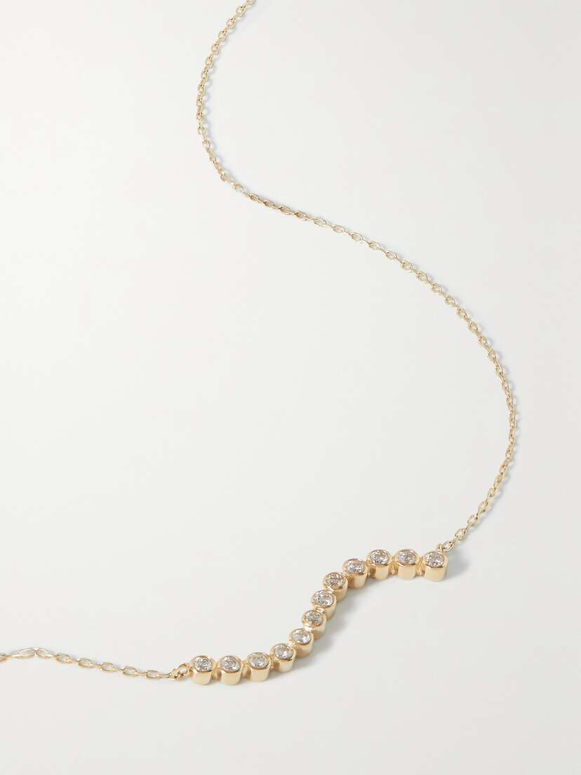 STONE AND STRAND Bubbly Wave 14-karat  Diamond Necklace
