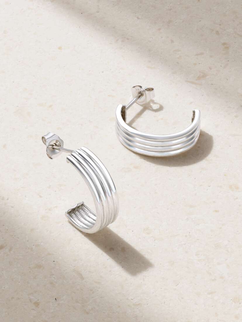 STONE AND STRAND Layer Cake 14-karat White Gold Earrings