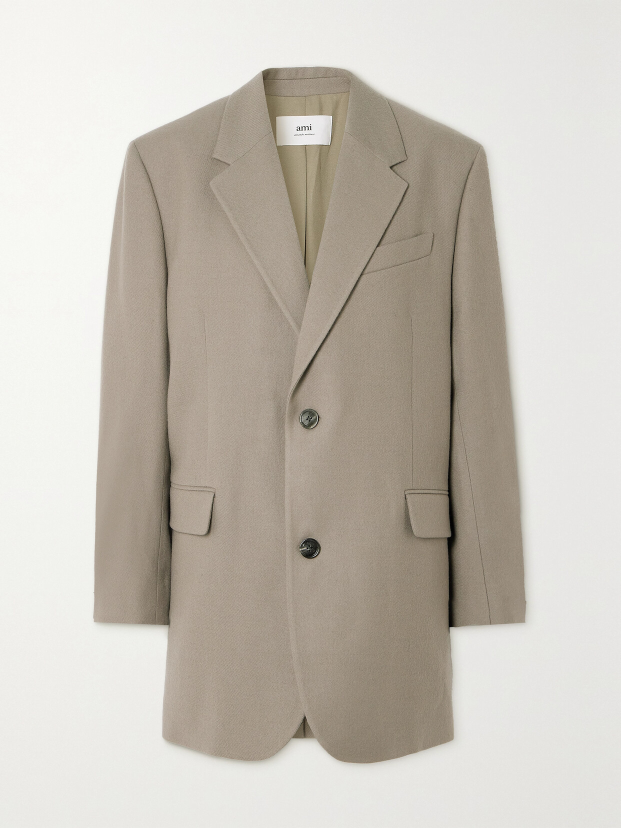 AMI PARIS - Oversized Wool-gabardine Blazer - Neutrals