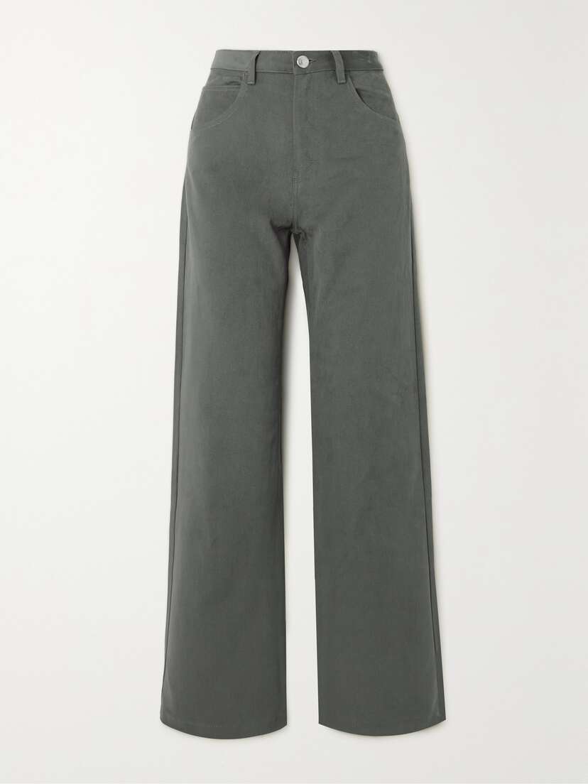 AMI PARIS Cotton-gabardine Wide-leg Pants - x large