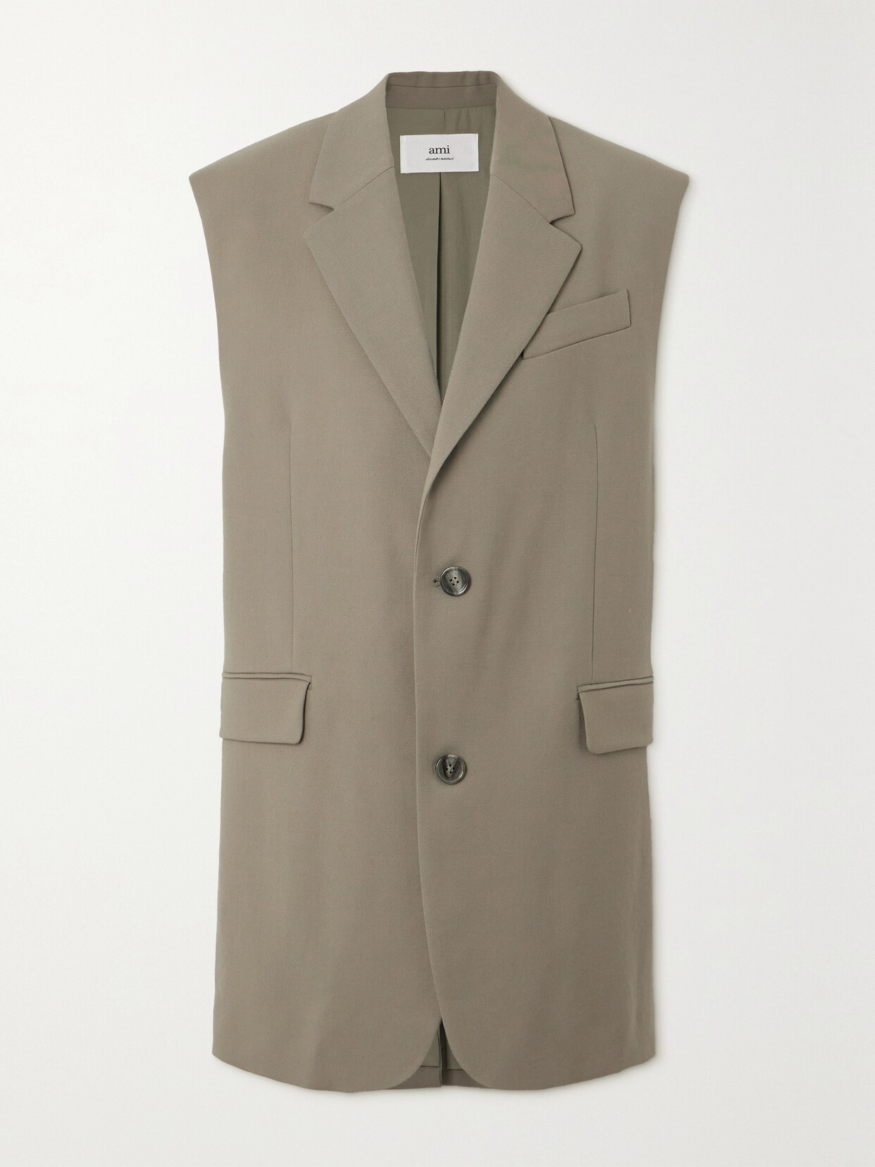 AMI PARIS - Wool-gabardine Vest - Neutrals