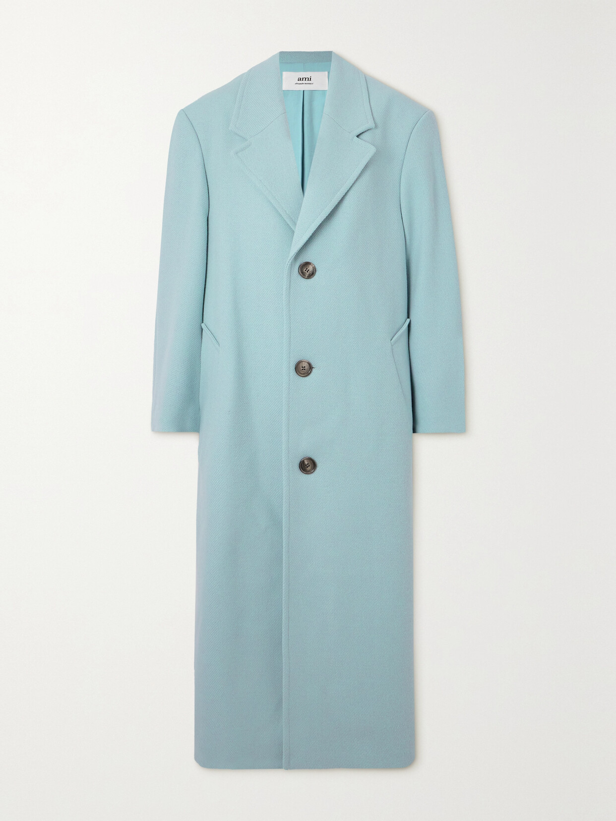 AMI PARIS - Wool-blend Twill Coat - Blue