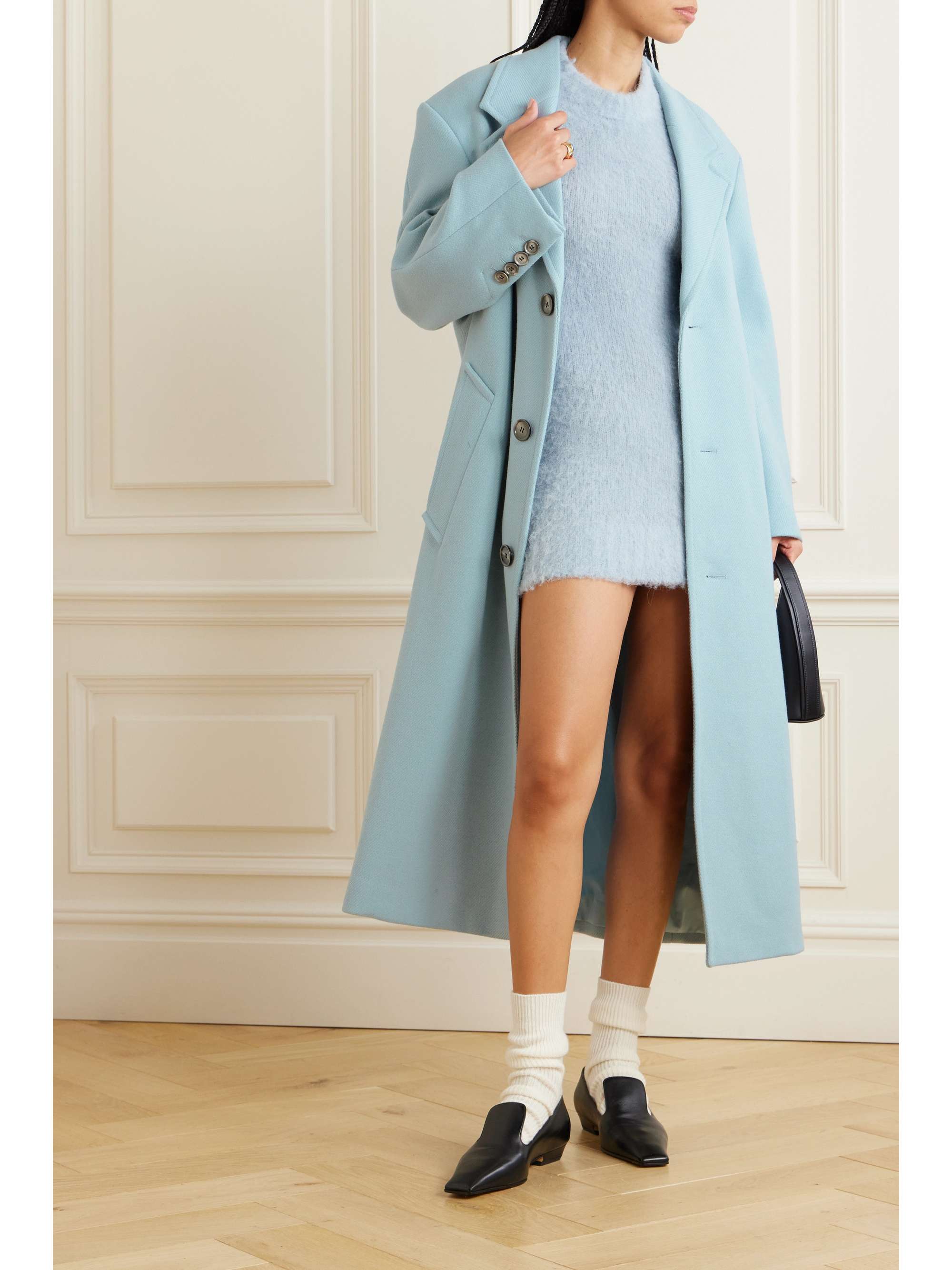 Three Buttons Oversized Coat On Sale - AMI PARIS OFFICIAL