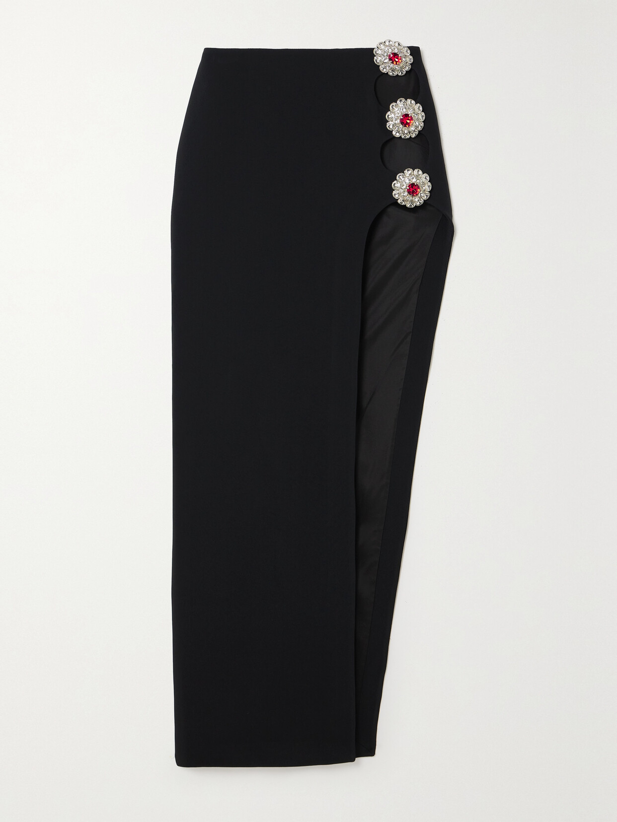 David Koma - Cutout Crystal-embellished Cady Maxi Skirt - Black