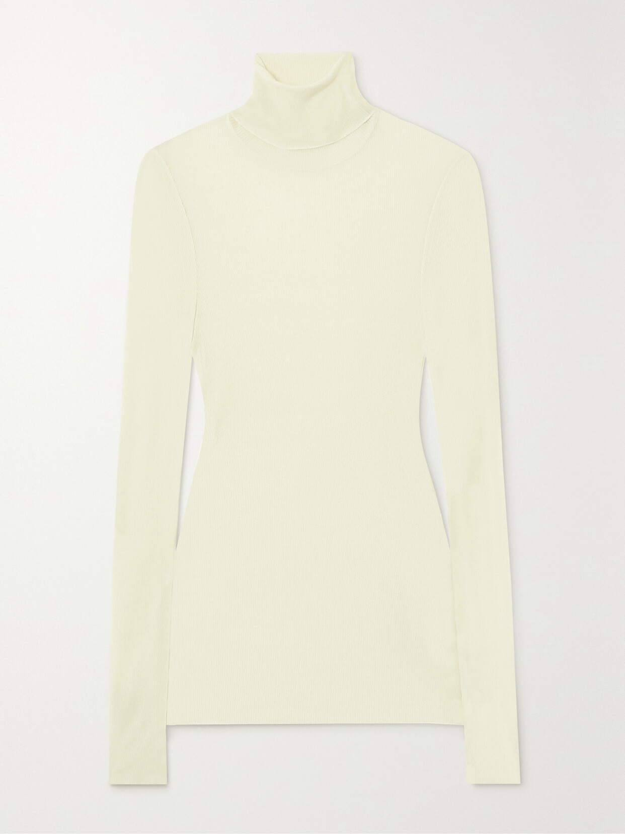 AMI PARIS - Ribbed Jersey Turtleneck Top - Ivory