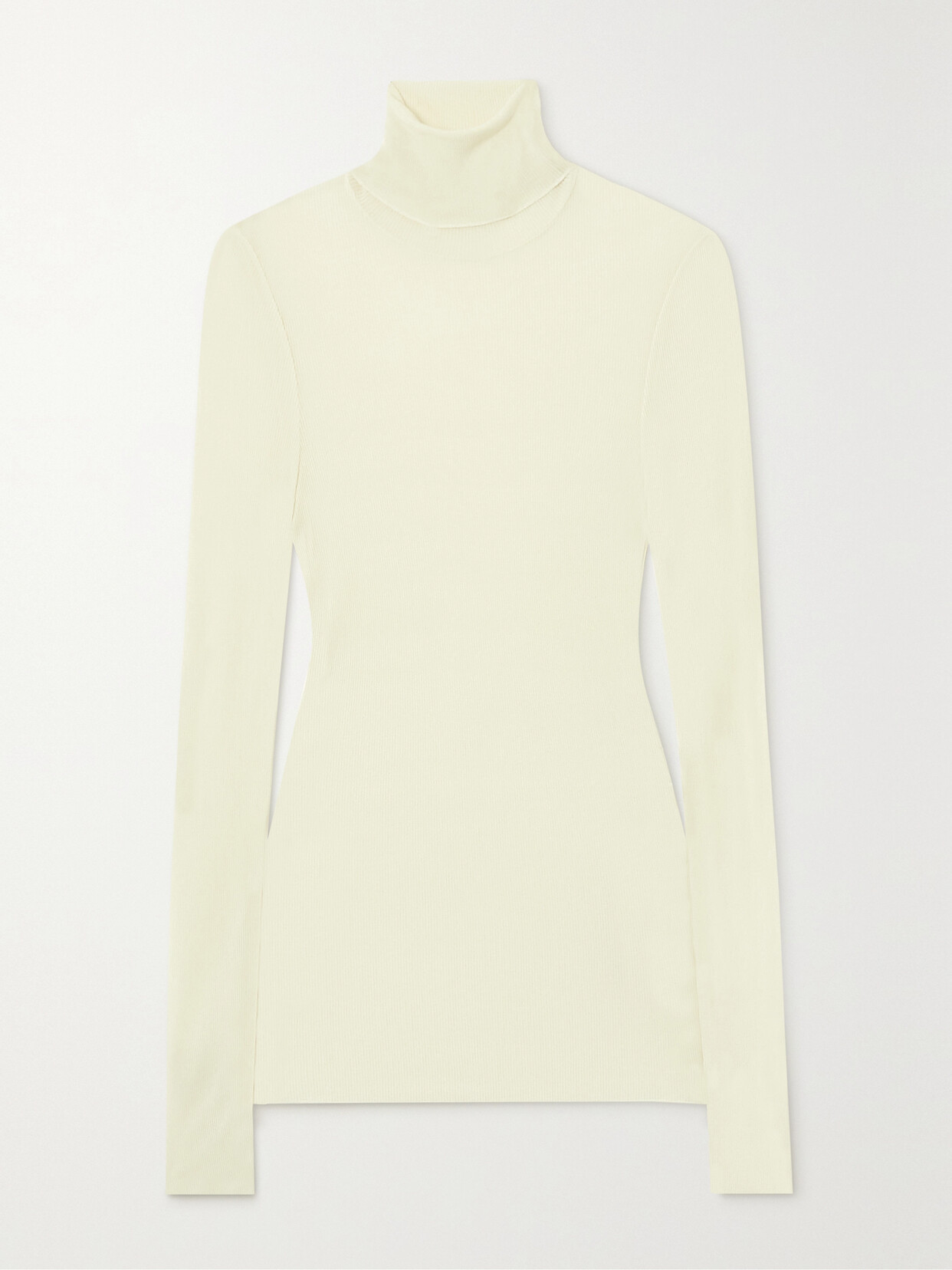 AMI PARIS - Ribbed Jersey Turtleneck Top - Ivory