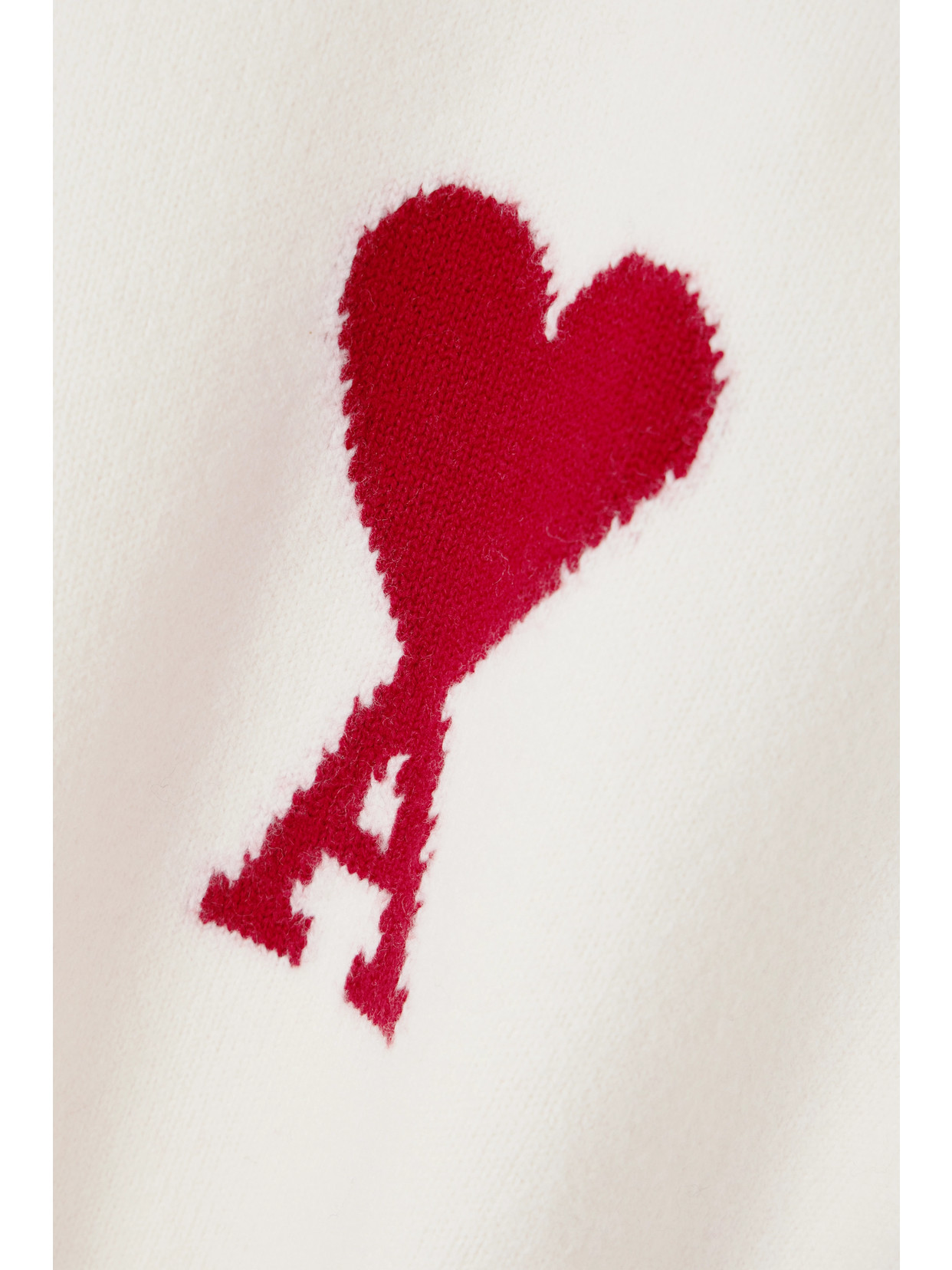 Ami Alexandre Mattiussi Red Adc Wool Crewneck Sweater In White