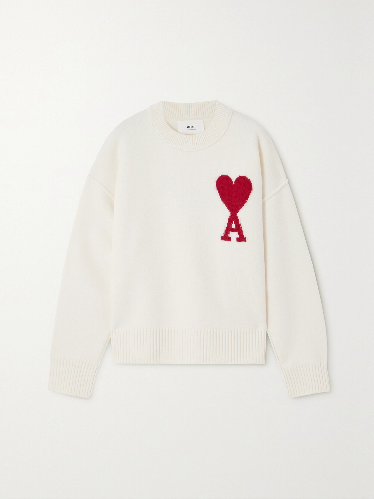 AMI PARIS - + Net Sustain Adc Intarsia Wool Sweater - White