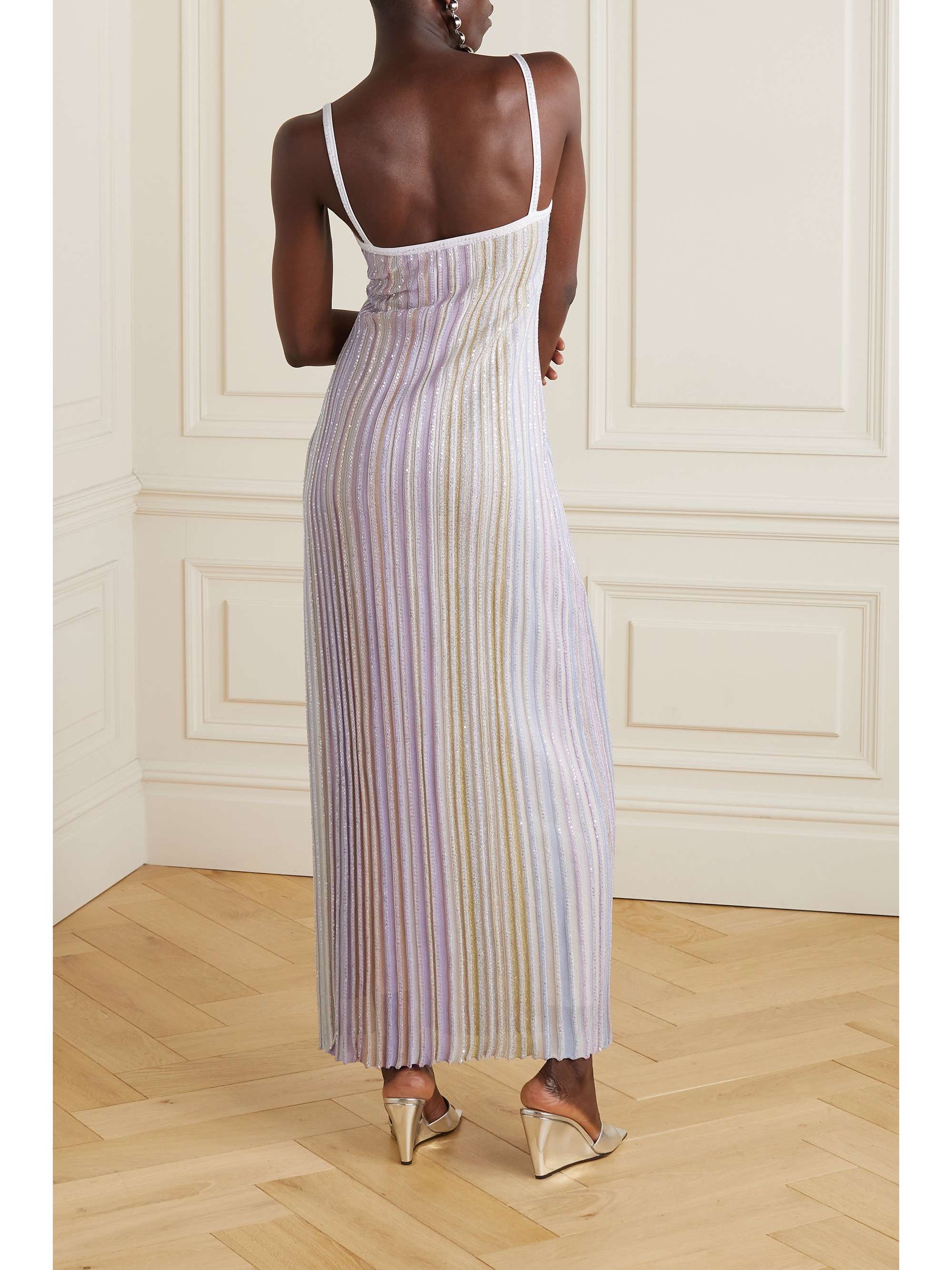 MISSONI Sequin-embellished striped crochet-knit maxi dress | NET-A-PORTER