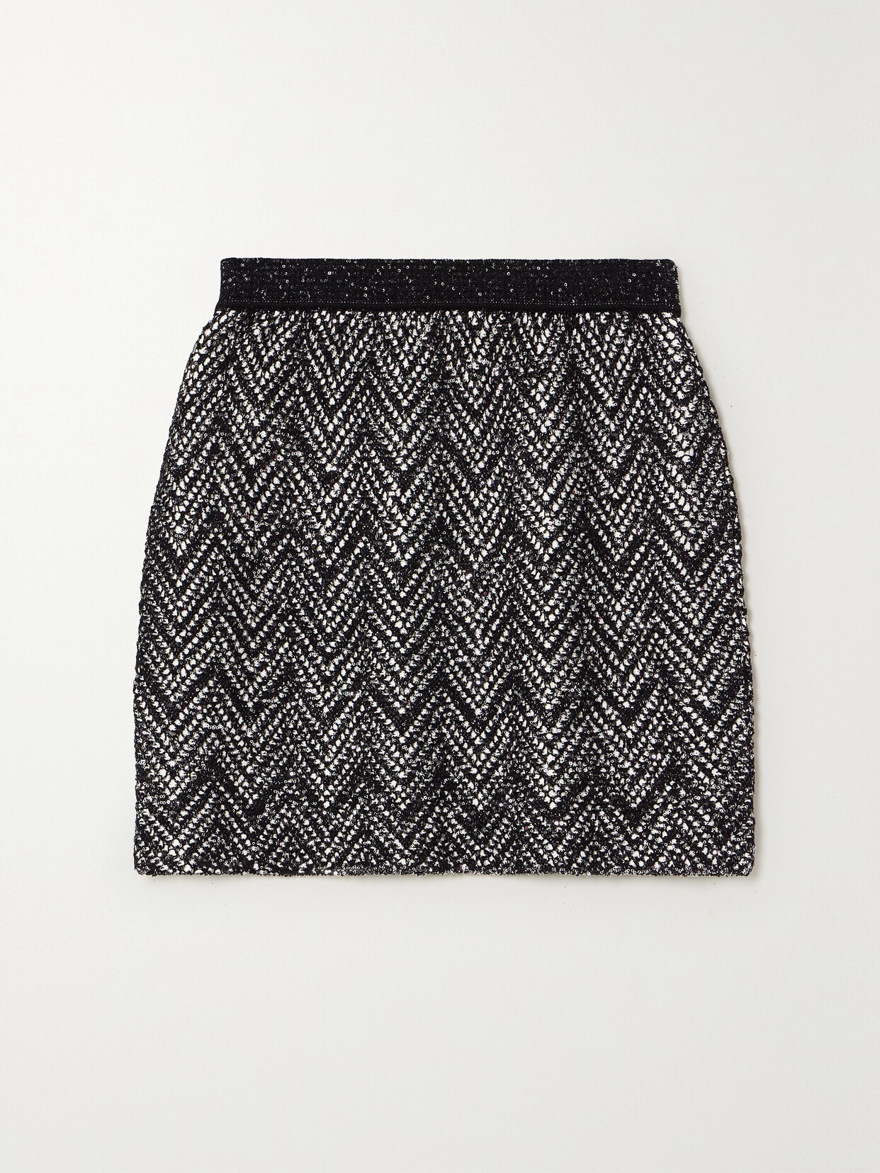 Missoni - Sequined Crochet-knit Mini Skirt - Black