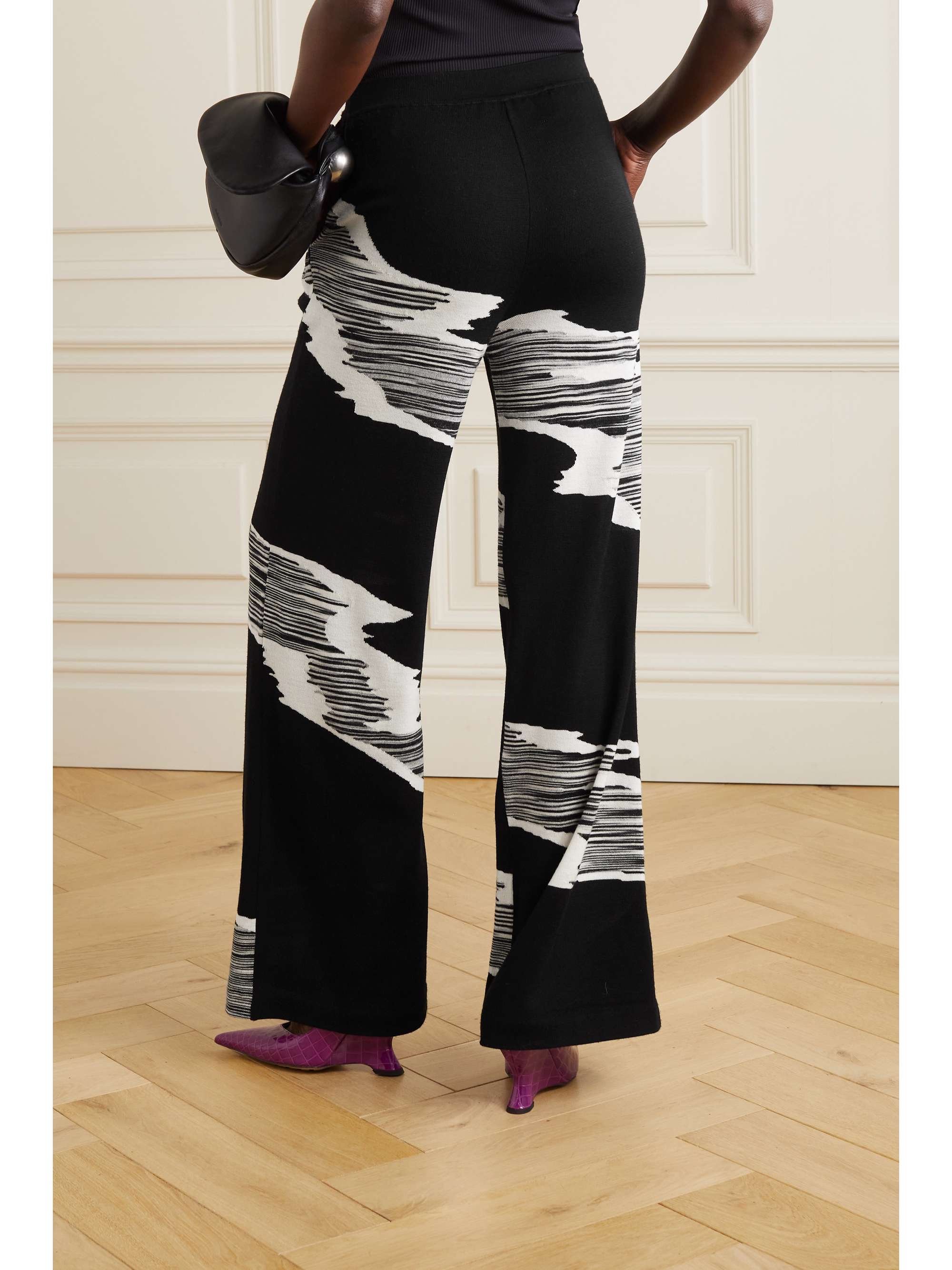 MISSONI 인타르시아 니트 울 스트레이트 팬츠