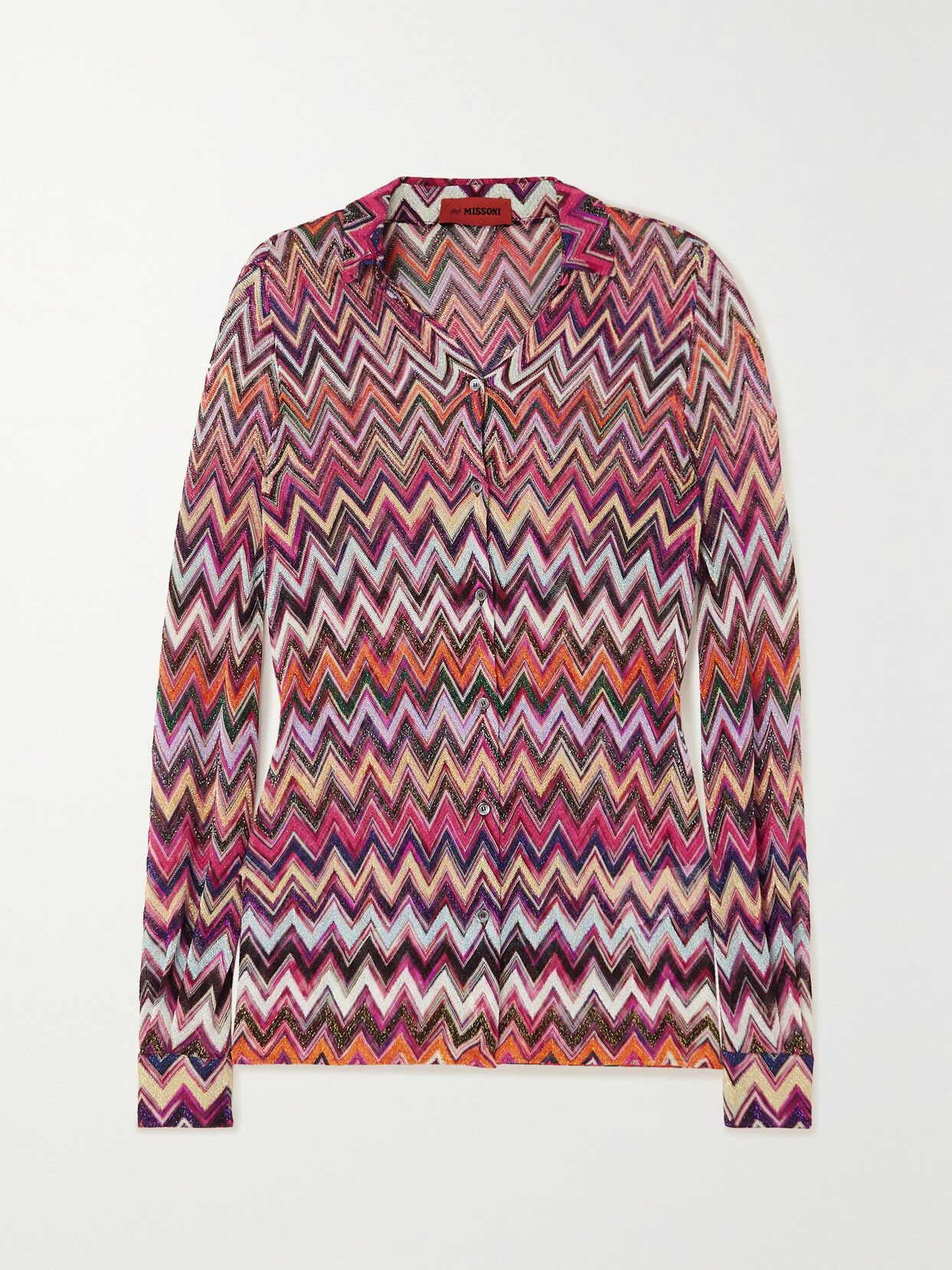 Missoni - Striped Crochet-knit Shirt - Pink