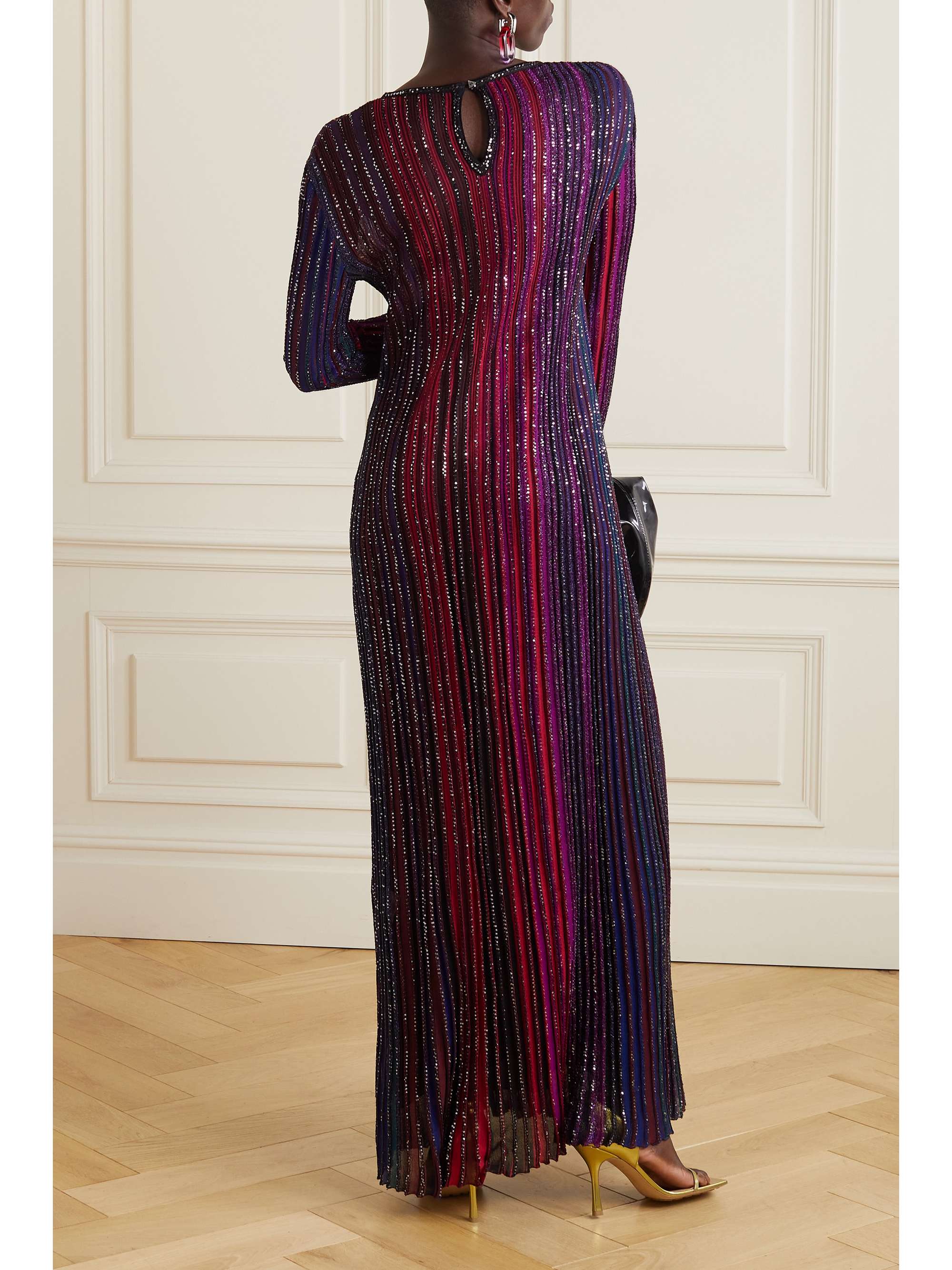 MISSONI Sequinembellished striped crochetknit maxi dress NETAPORTER