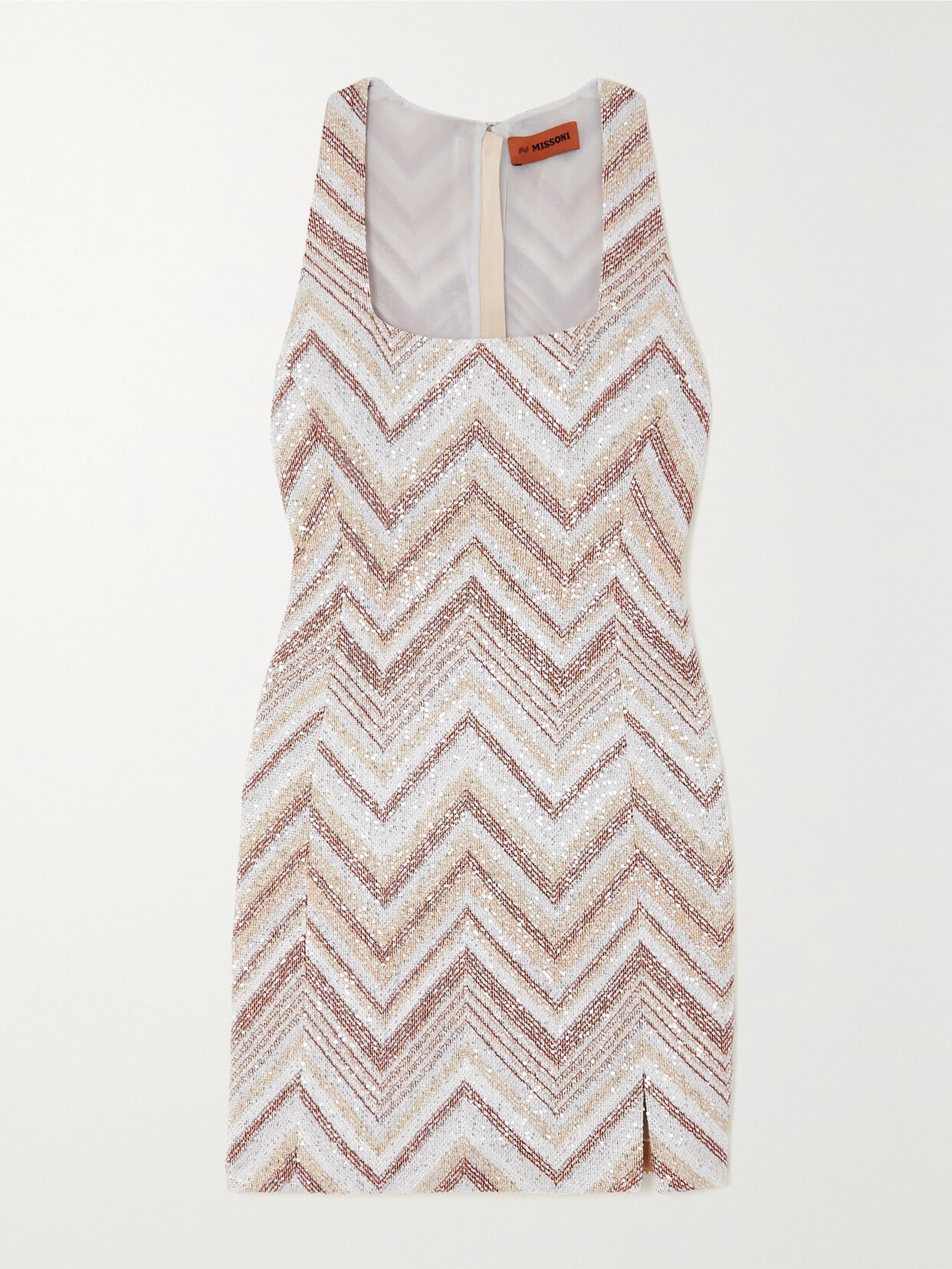 Missoni - Sequined Striped Crochet-knit Mini Dress - Neutrals