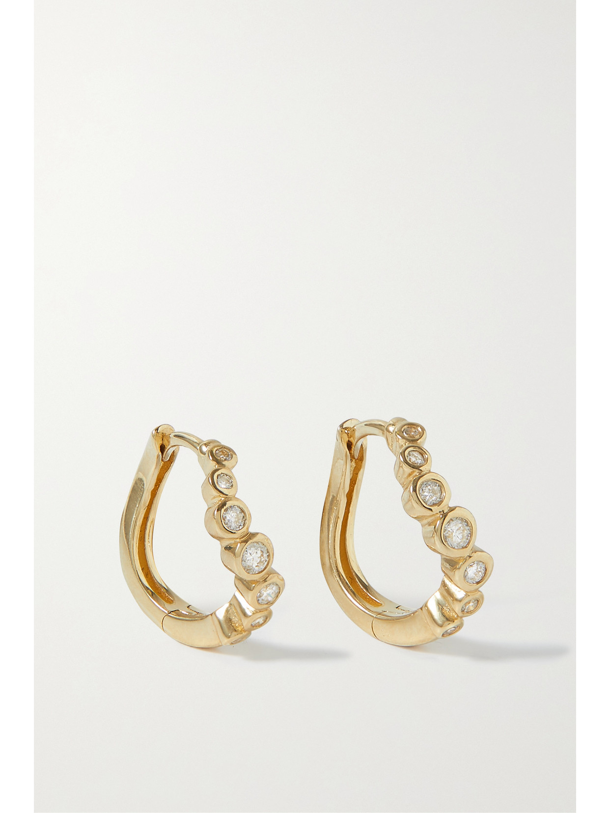 Stone And Strand Bubbly Wave 14-karat Gold Diamond Hoop Earrings