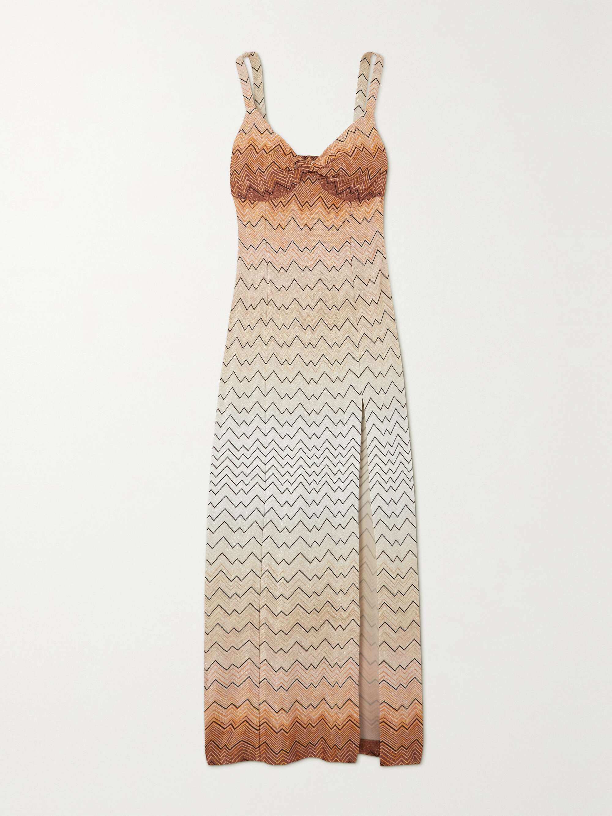 Missoni | Striped Dgrad Metallic Knitted Maxi Dress