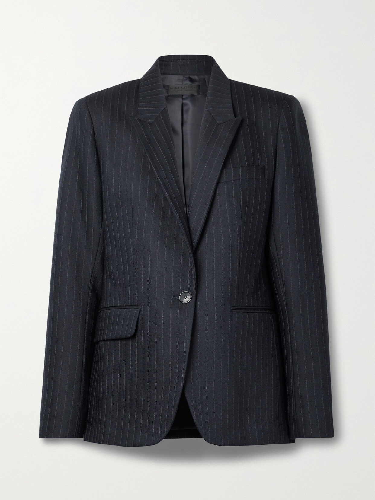 Nili Lotan - Adele Pinstriped Wool-blend Blazer - Blue