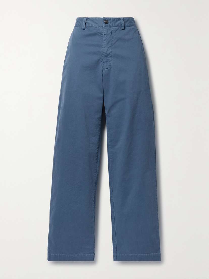 Nili Lotan Eliot Cotton-blend Twill Wide-leg Pants