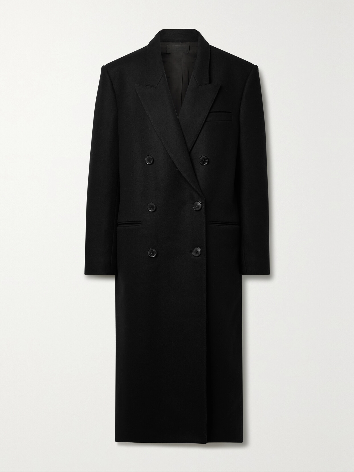 Shop Nili Lotan Edmont Double-breasted Wool-blend Coat In Black