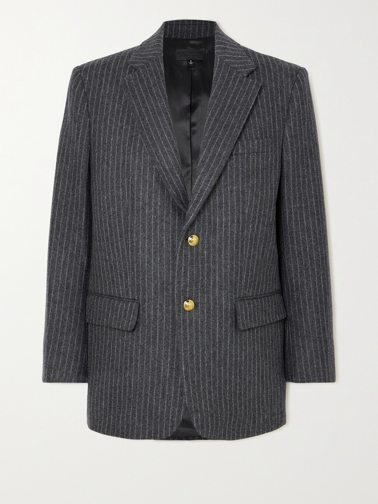 Nili Lotan - Paul Pinstriped Wool Blazer - Gray