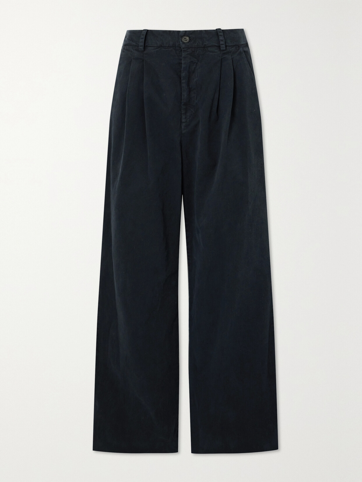 Nili Lotan - Flavie Pleated Cotton-blend Twill Wide-leg Pants - Blue