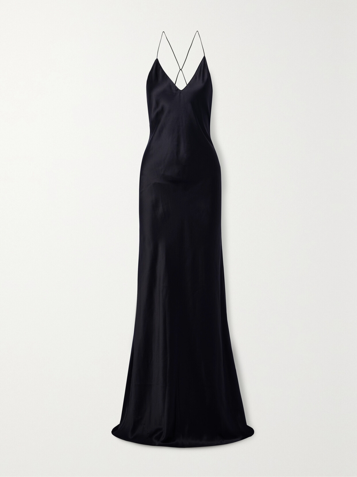 Nili Lotan - Cyrielle Open-back Silk-charmeuse Gown - Black