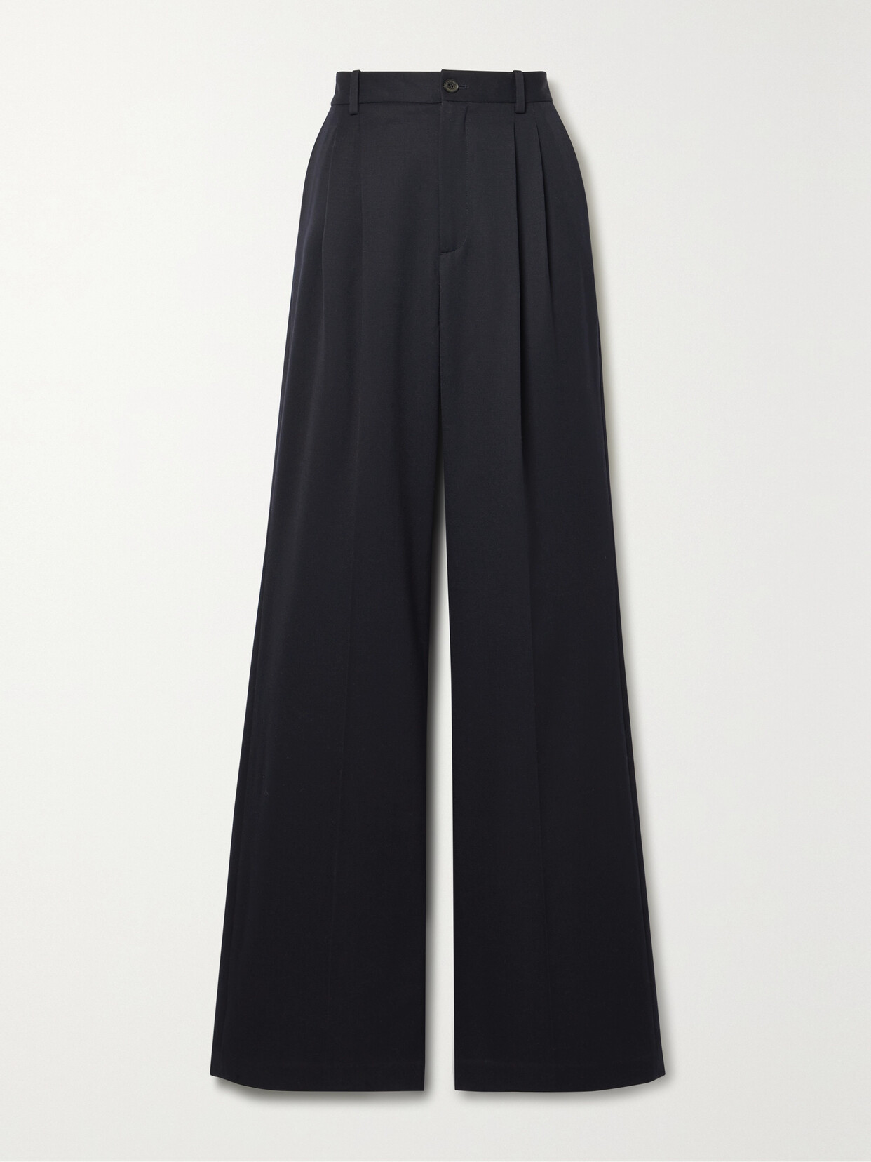 Nili Lotan - Flavie Pleated Wool-twill Wide-leg Pants - Blue