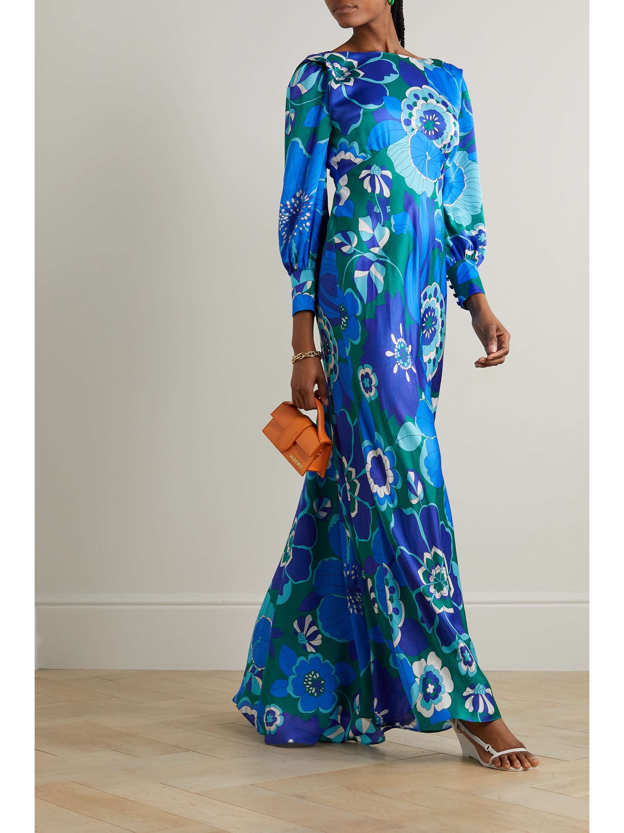 RIXO Marni open-back floral-print satin maxi dress | NET-A-PORTER