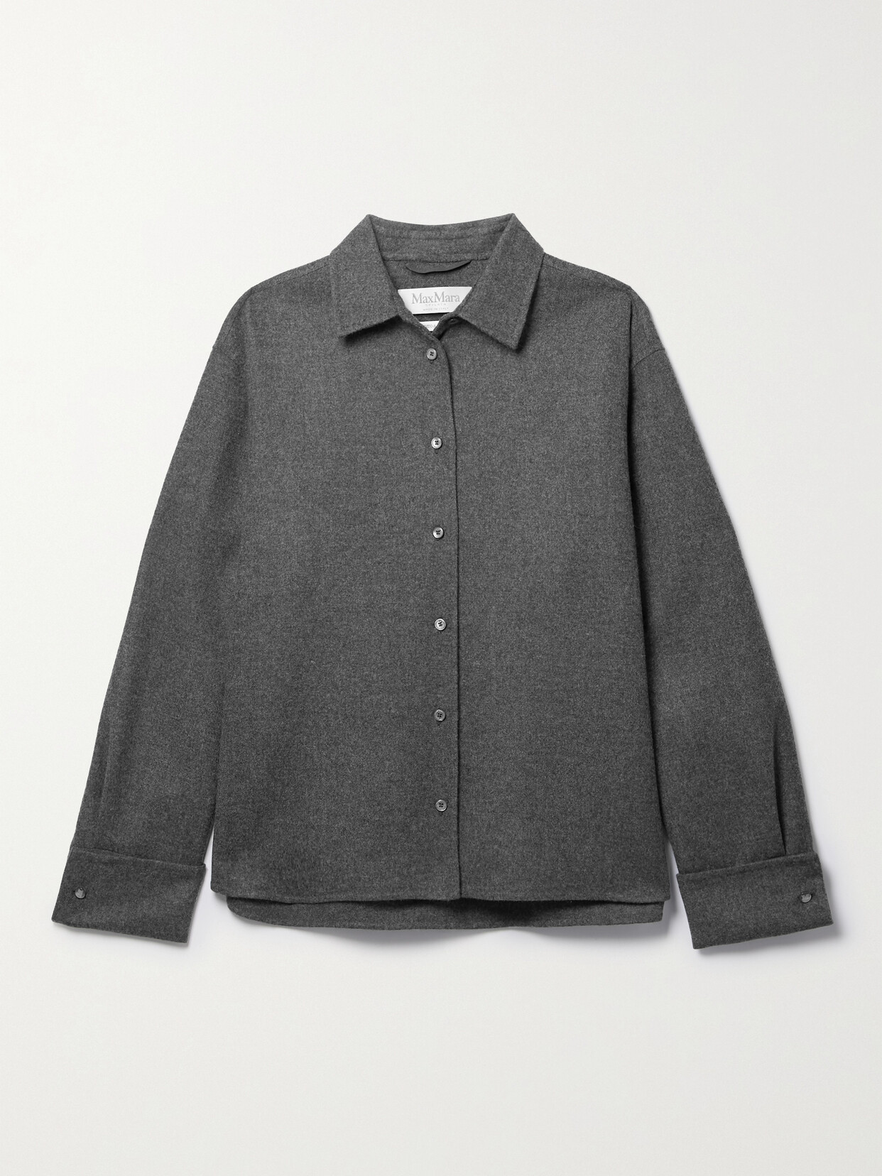 Shop Max Mara Abadan Wool And Cashmere-blend Jacket In Gray