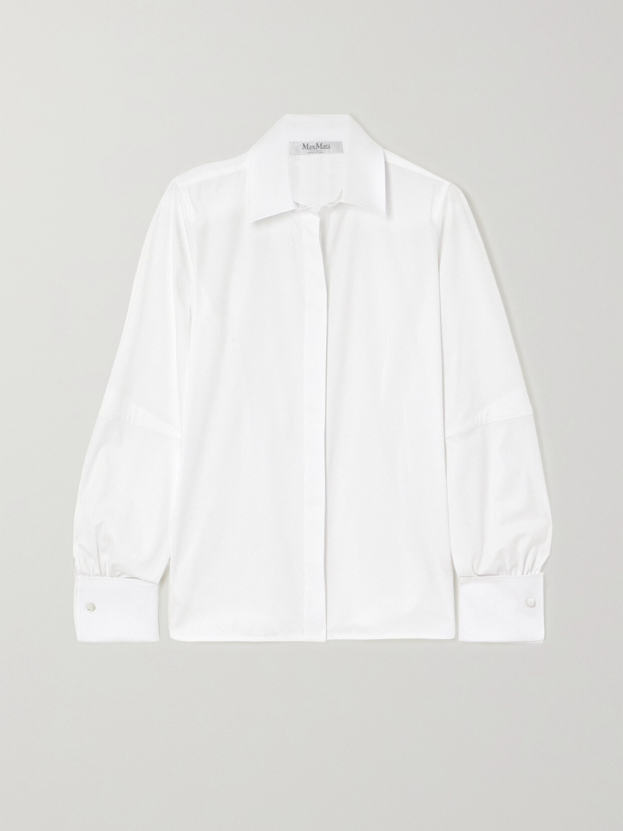 Max Mara Cotton-blend Poplin Shirt In White