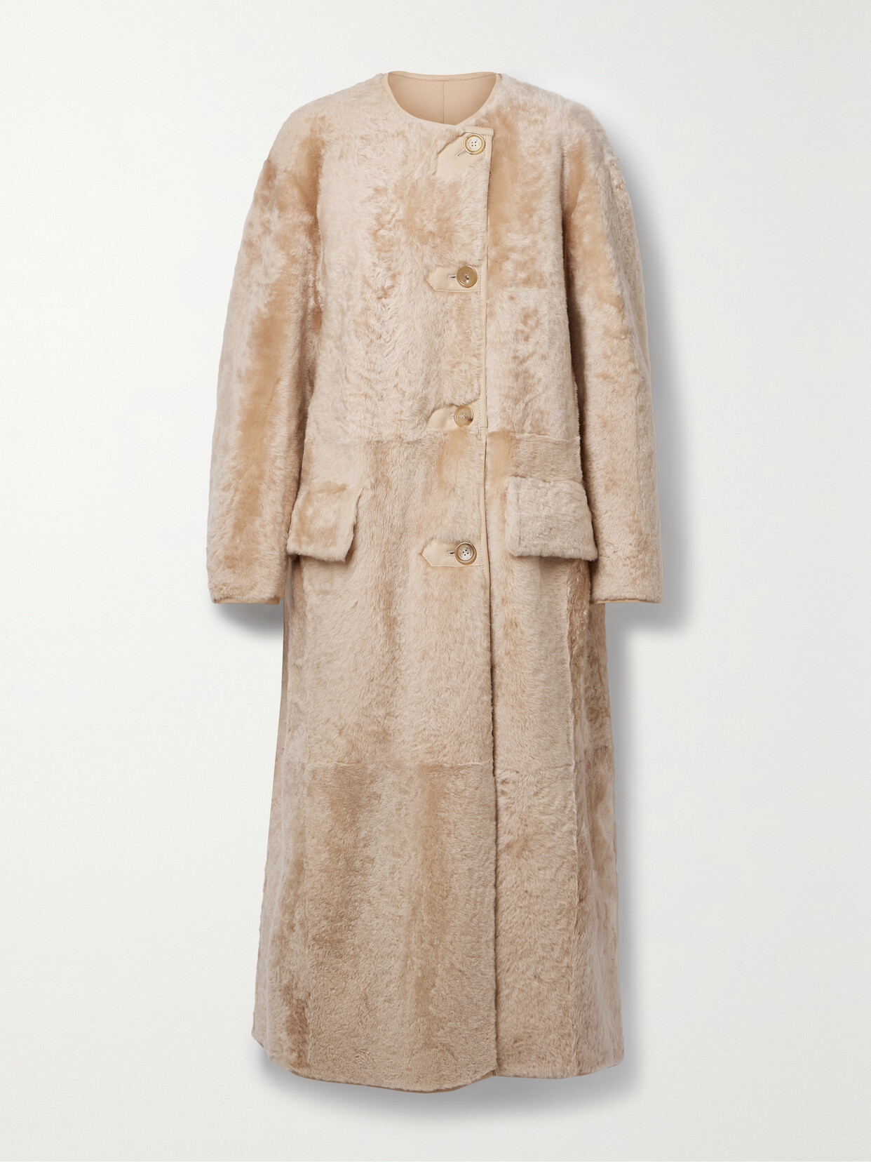 Max Mara - Talamo Reversible Shearling Coat - Neutrals