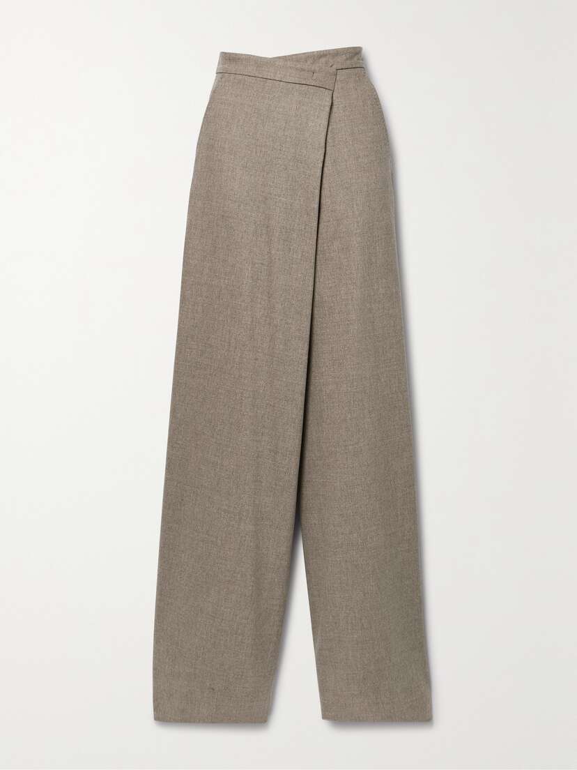 Max Mara Dallas Asymmetric Wool Wide-leg Pants