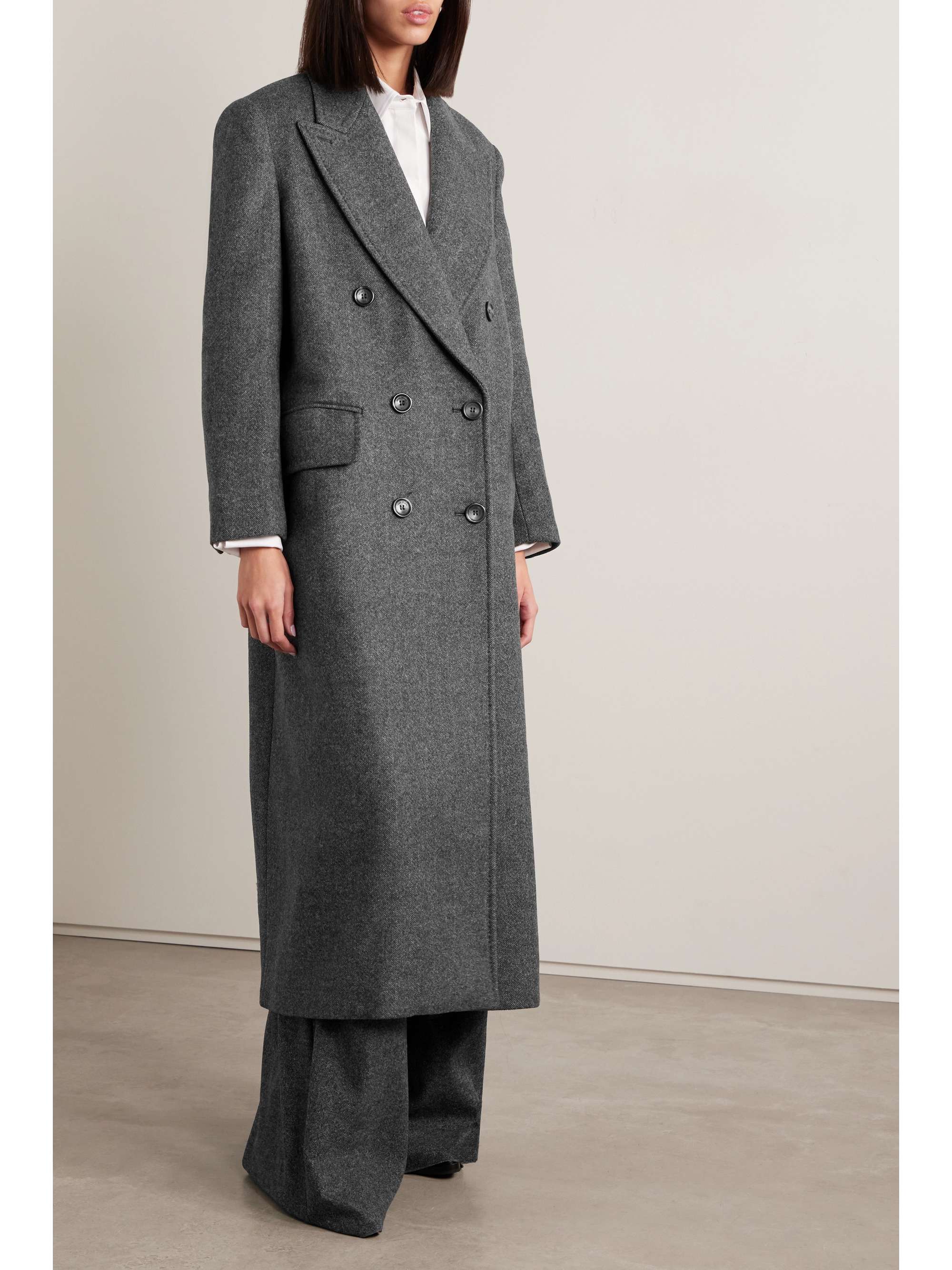 MAX MARA Eccesso double-breasted herringbone wool coat | NET-A-PORTER