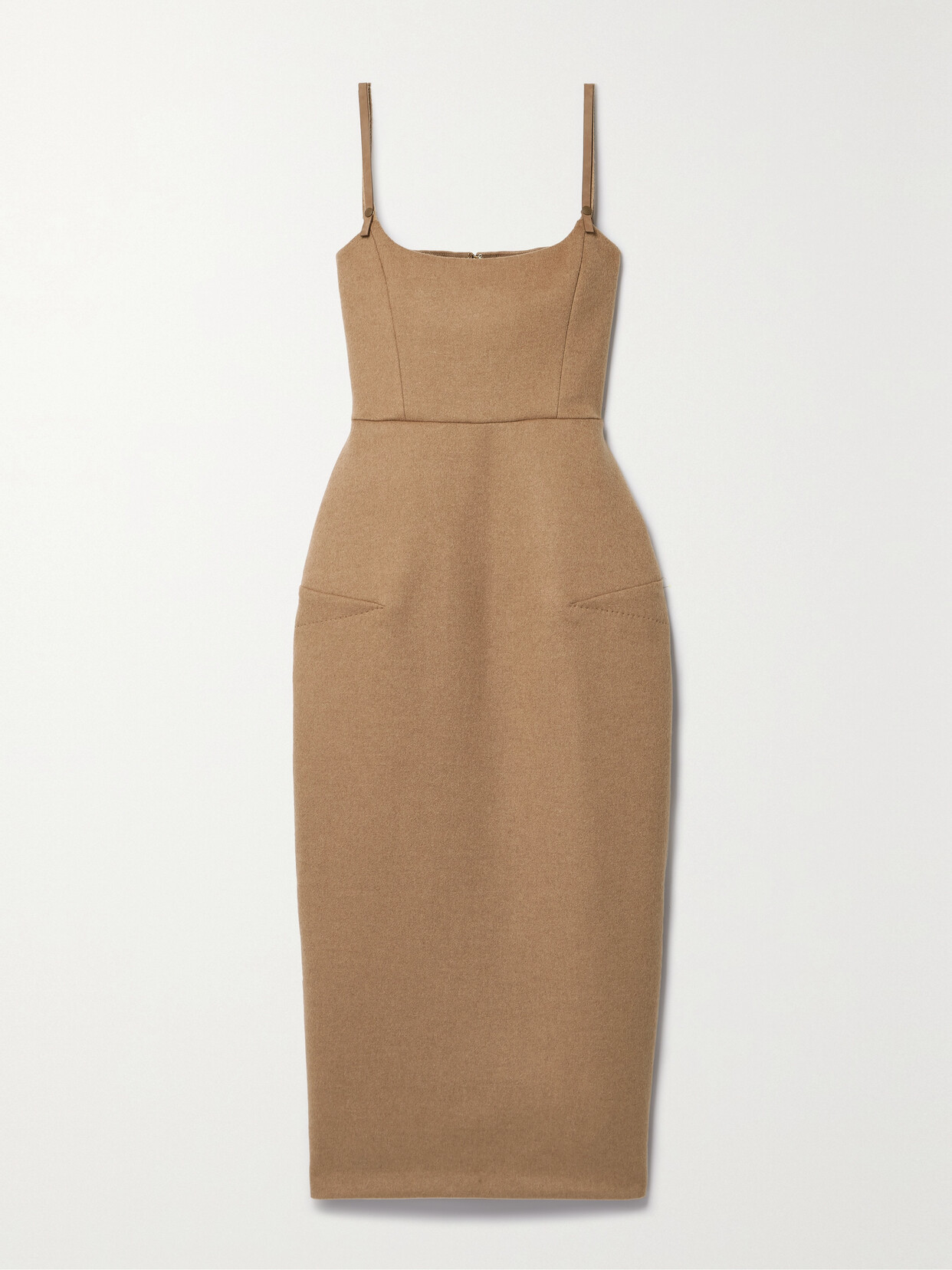 Max Mara Bea Camel Hair Midi Dress In Brown