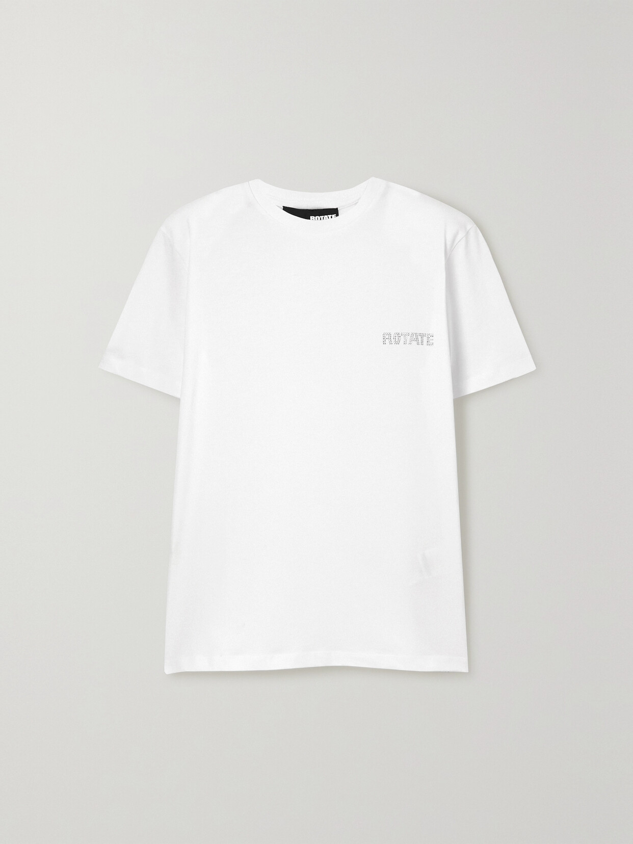 ROTATE Birger Christensen - + Net Sustain Aja Crystal-embellished Organic Cotton-jersey T-shirt - White