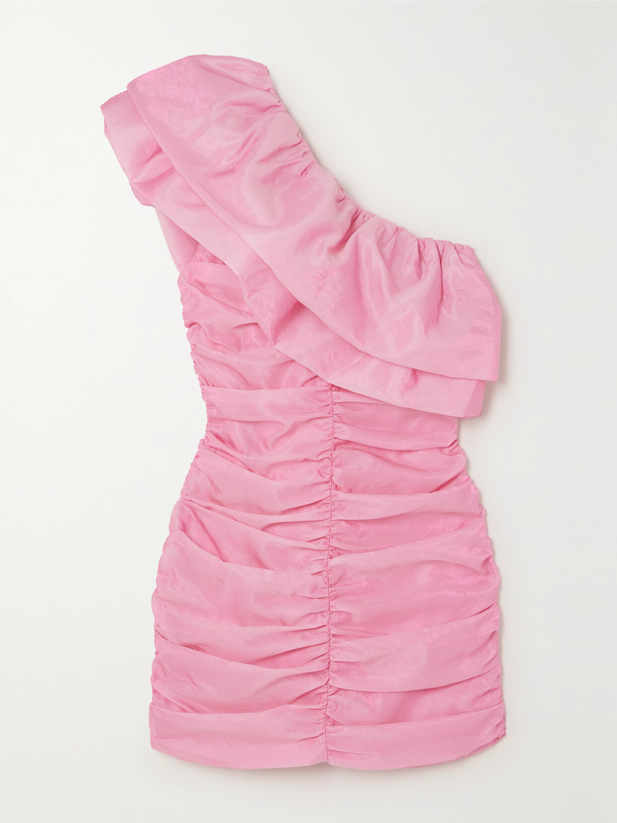 ROTATE Birger Christensen + Net Sustain Tabbina One-shoulder Ruffled Organza Mini Dress - Pink