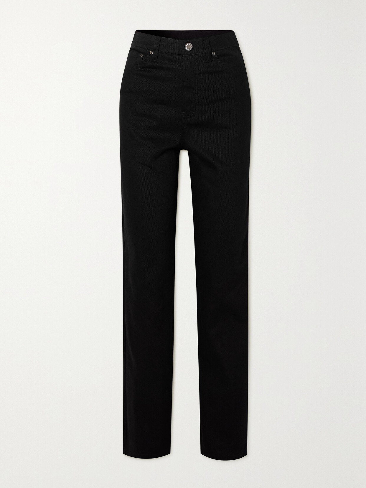 Rotate Birger Christensen Rotate Straight Jeans With Cristal Fringes In Black